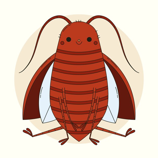 Hand drawn roach cartoon illustration