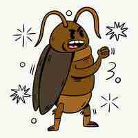 Free vector hand drawn roach cartoon illustration