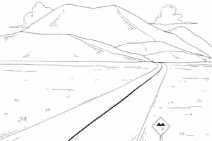 Free vector hand drawn road drawing illustration