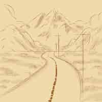 Free vector hand drawn road drawing illustration