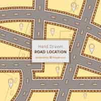 Free vector hand-drawn road map background