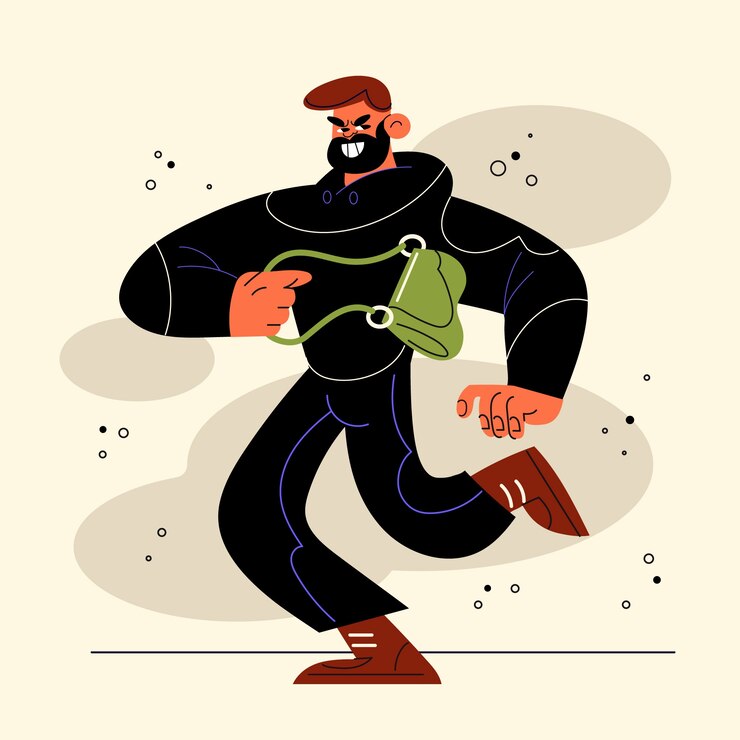 Free Vector hand drawn robber  cartoon illustration