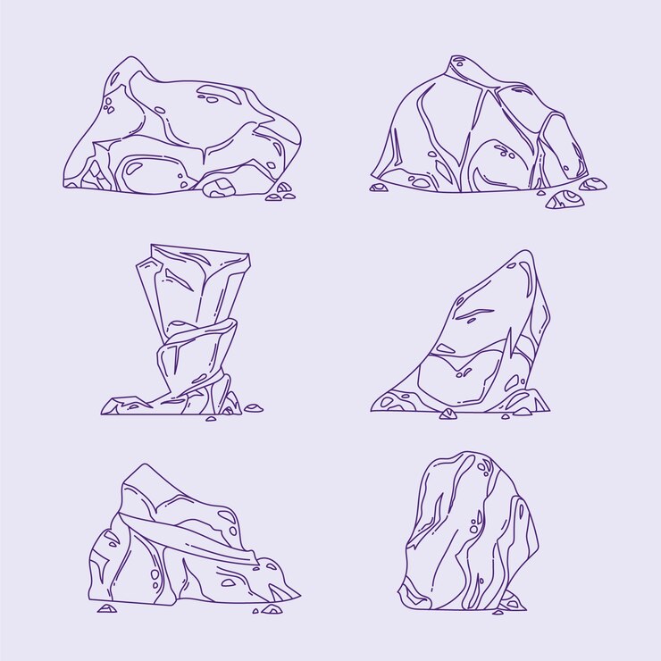 Free Vector hand drawn rock cartoon illustration
