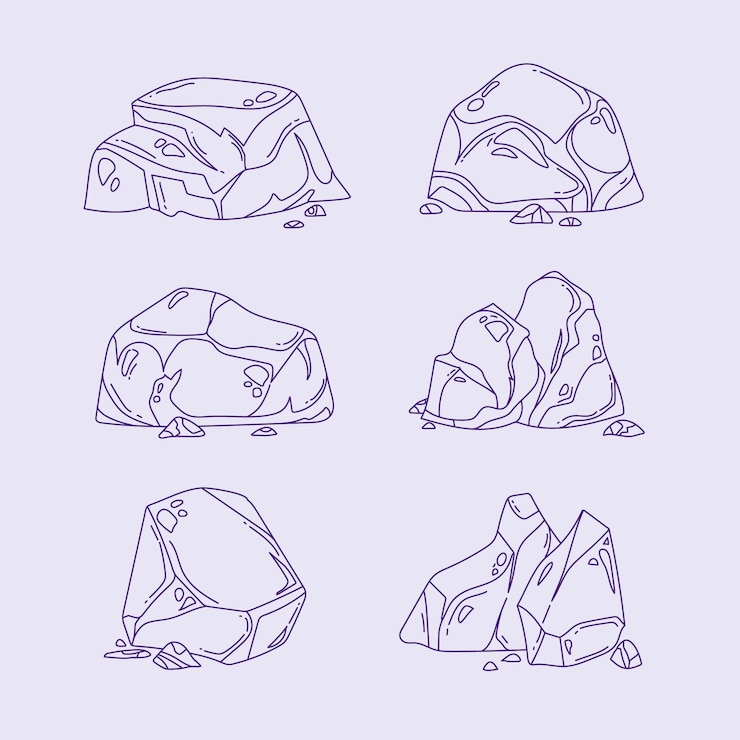 Free Vector hand drawn rock cartoon illustration