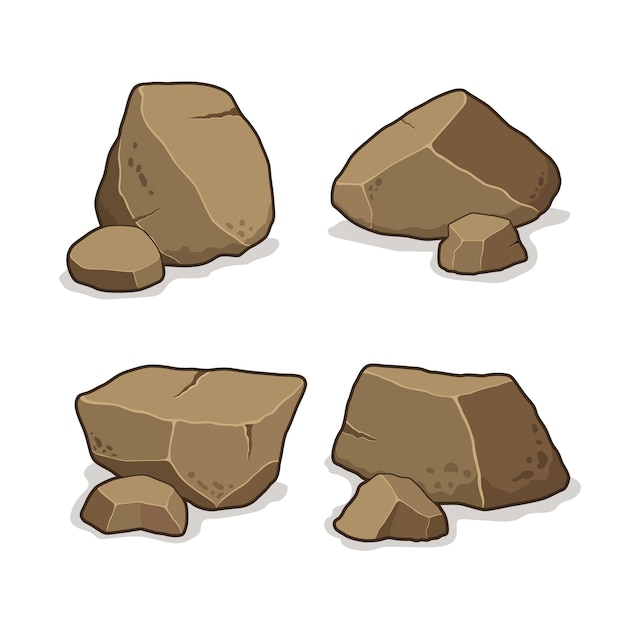 Hand drawn rock cartoon illustration