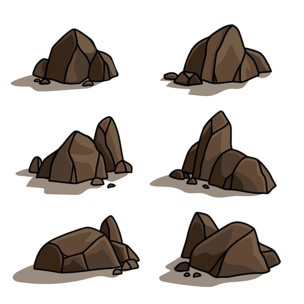 Free vector hand drawn rock cartoon illustration