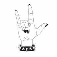 Free vector hand drawn rock and roll hand illustration