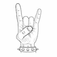 Free vector hand drawn rock and roll hand illustration