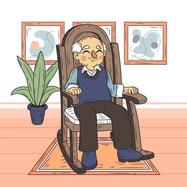 Free vector hand drawn rocking chair illustration