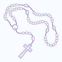 Free vector hand drawn  rosary illustration
