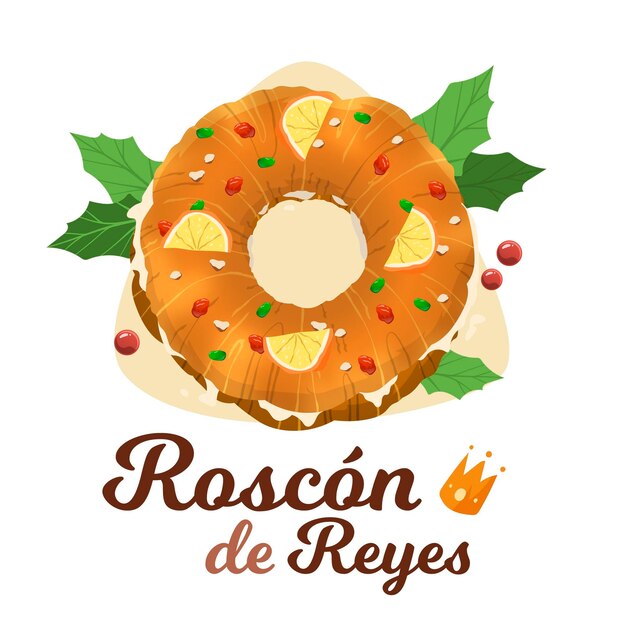 Hand drawn roscón de reyes