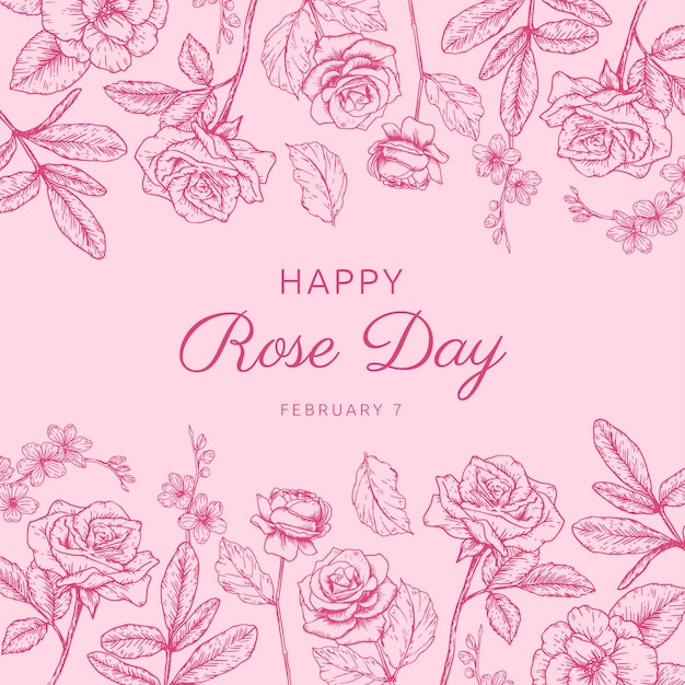 Free vector hand drawn rose day illustration