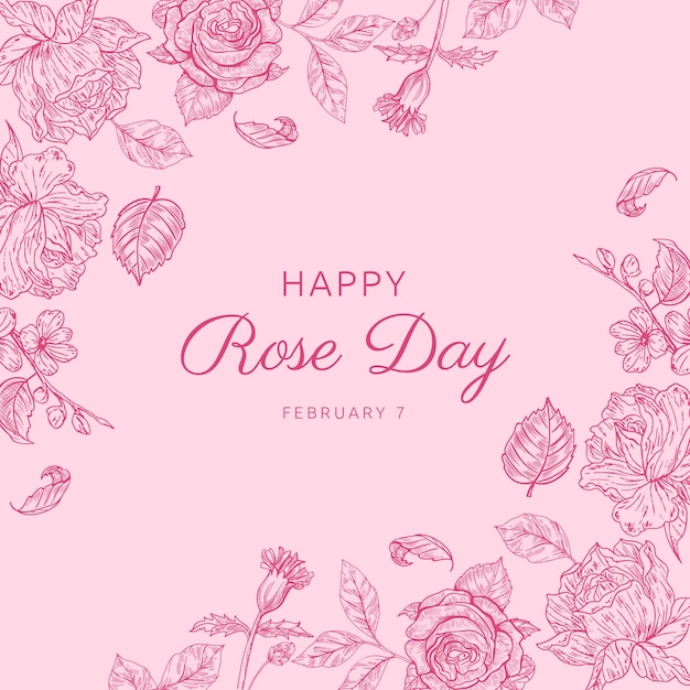 Free vector hand drawn rose day illustration