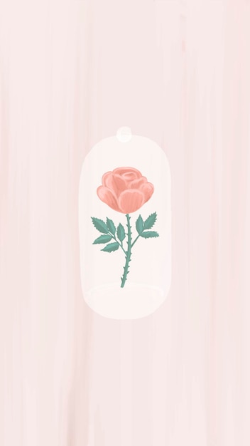 Hand drawn rose mobile phone wallpaper