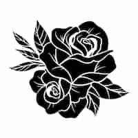 Free vector hand drawn rose silhouette