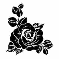 Free vector hand drawn rose silhouette