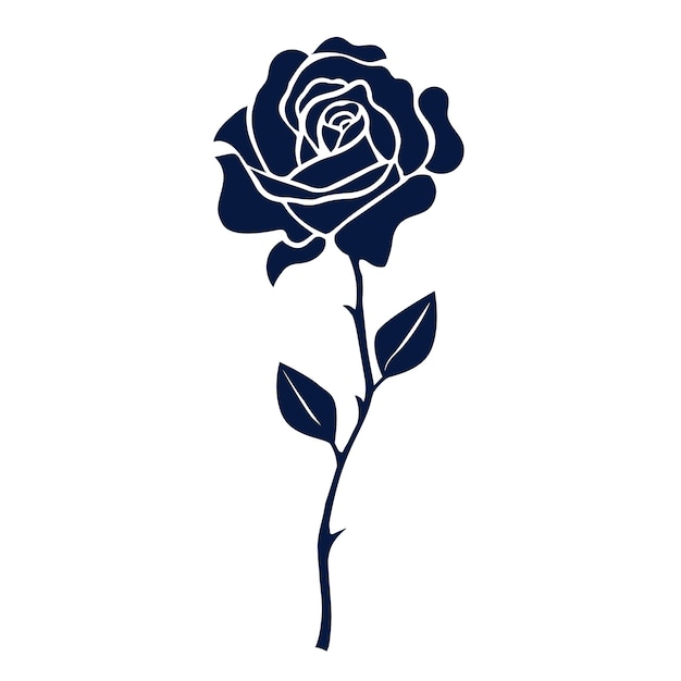 Hand drawn rose silhouette