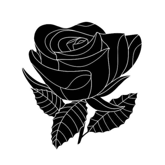 Free vector hand drawn rose silhouette