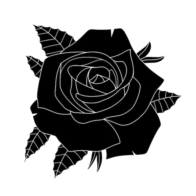 Free vector hand drawn rose silhouette