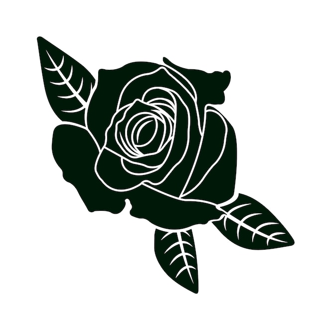 Free vector hand drawn rose silhouette