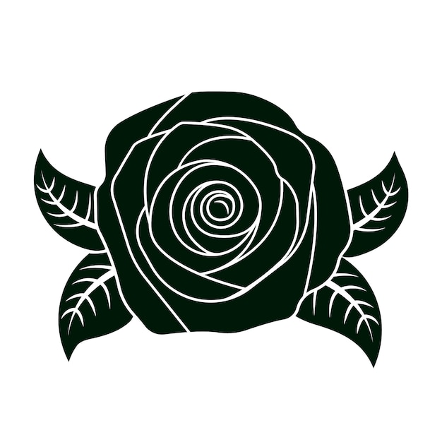 Free vector hand drawn rose silhouette