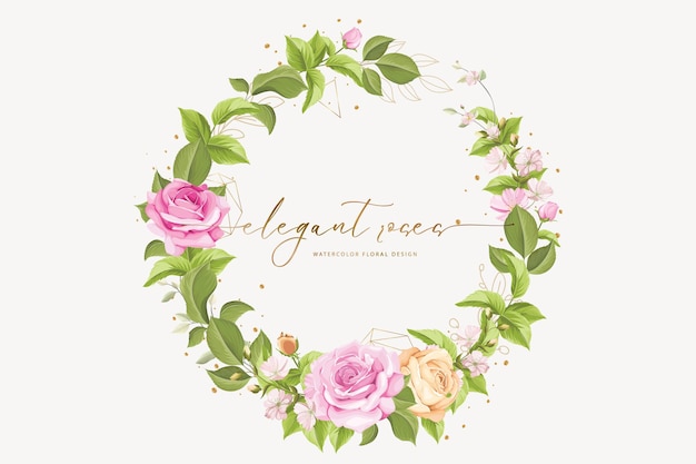 Free vector hand drawn rose wreath background