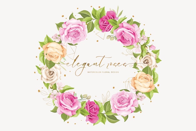 Free vector hand drawn rose wreath background