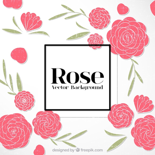 Free vector hand drawn roses background