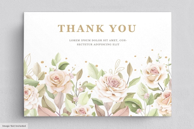 Free vector hand drawn roses invitation card template