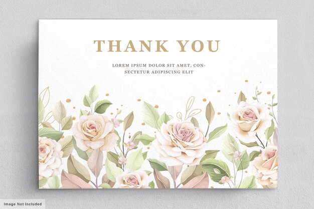 hand drawn roses invitation card template