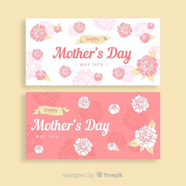 Free Vector hand drawn roses mother's day banner