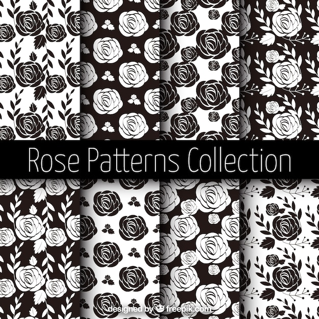 Free vector hand drawn roses patterns