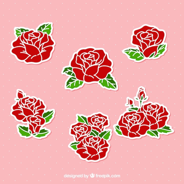 Hand drawn roses stickers