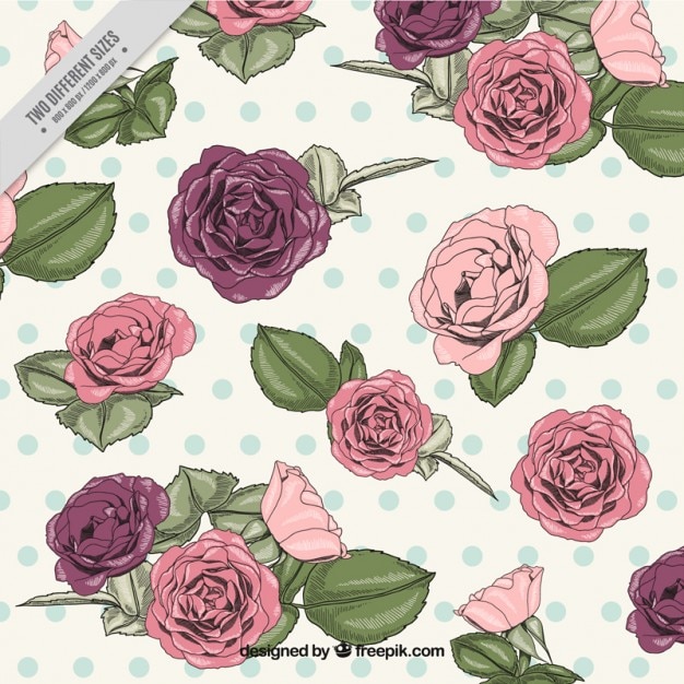 Free vector hand drawn roses vintage background