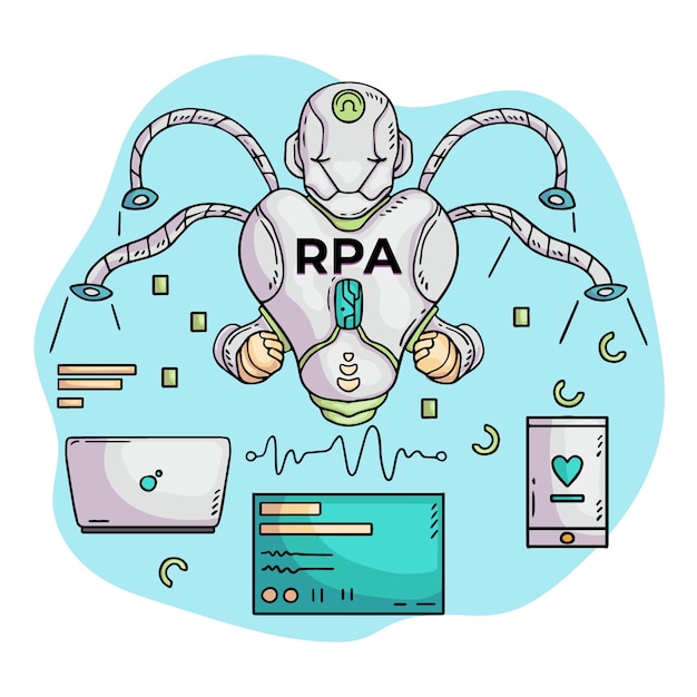 Hand drawn rpa illustration