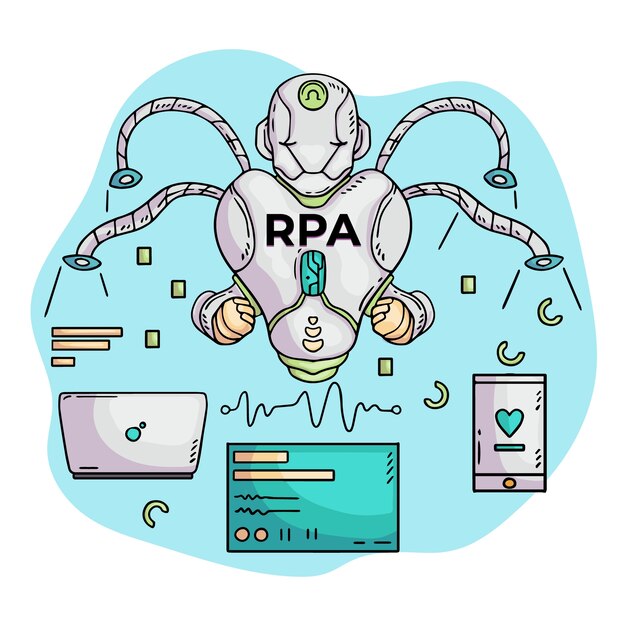 Нарисованная рукой иллюстрация rpa