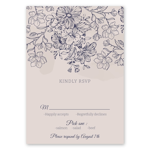 Free vector hand drawn rsvp card template