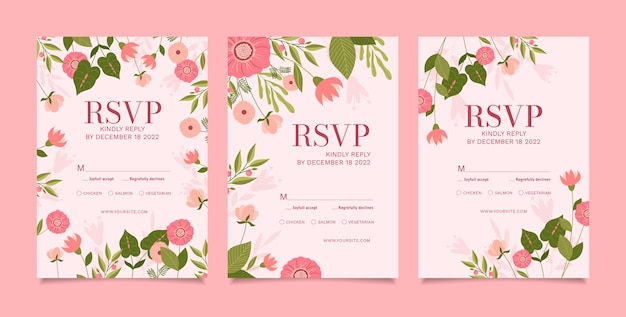 Modello di carta rsvp disegnato a mano