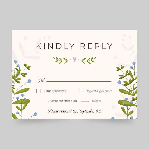 Free vector hand drawn rsvp card template