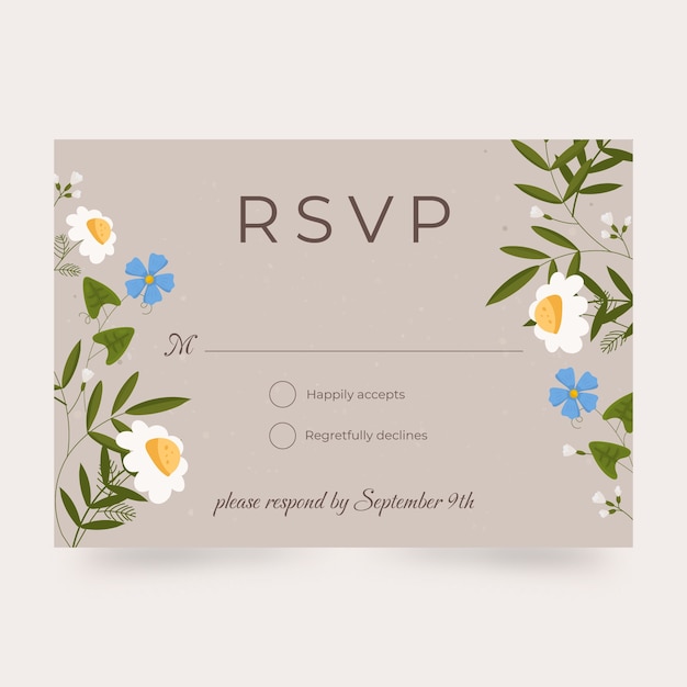 Free Vector Hand drawn rsvp card template