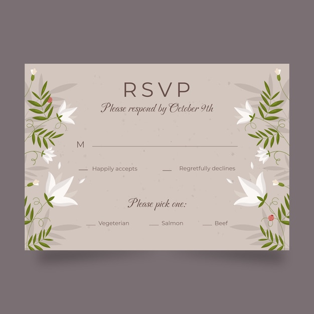 Free vector hand drawn rsvp card template