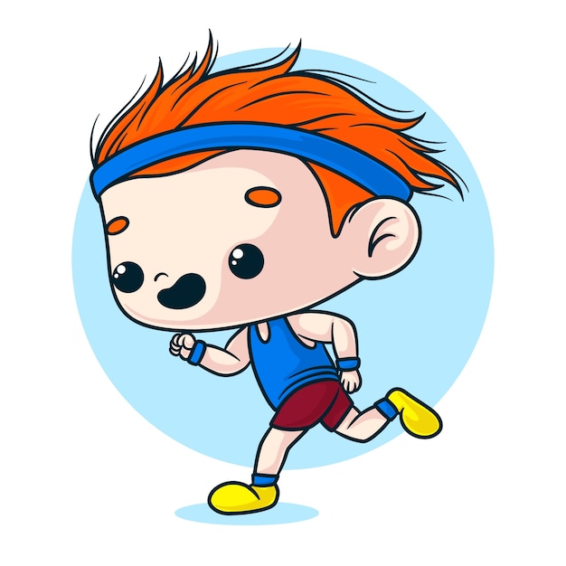 Free vector hand drawn running cartoon illustration