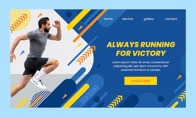 Free vector hand drawn running club  landing page