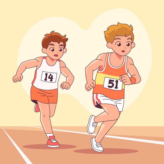 Hand drawn running illustration