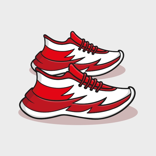 Free vector hand drawn running shoes cartoon illustration