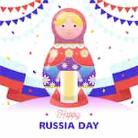 Vettore gratuito illustrazione disegnata a mano di giorno della russia