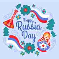 Free vector hand drawn russia day illustration