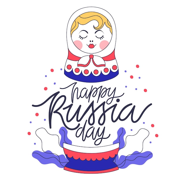 Бесплатное векторное изображение Рисованный день россии