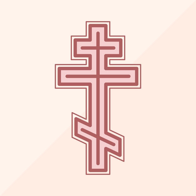 Free vector hand drawn russian orthodox cross illustration