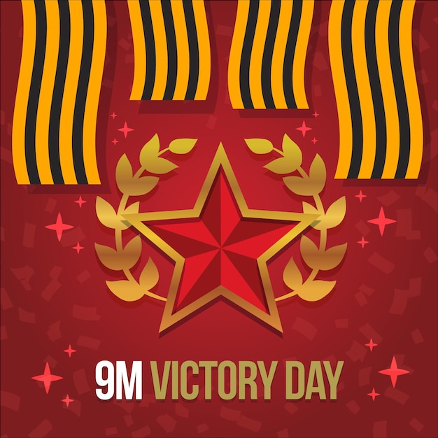 Free vector hand drawn russian victory day illustration